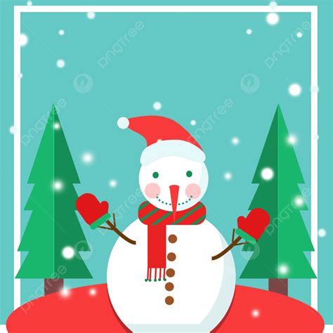 Christmas Background With Snowman Wearing Hat And Scarf, Wallpaper ...