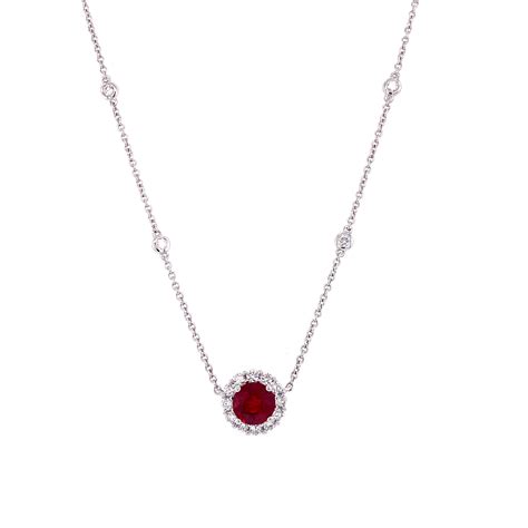 18K White & Yellow Gold Diamond + Ruby Necklace – Maurice's Jewelers