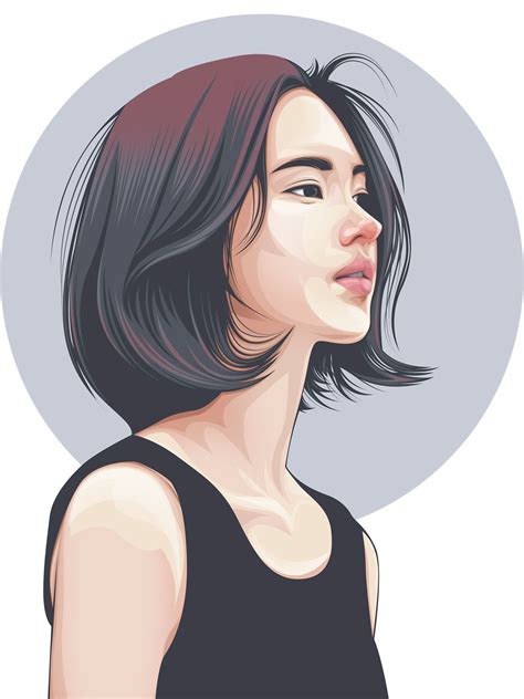 FanArt on Behance | Vector portrait illustration, Digital art girl ...