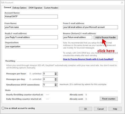 How to Use Hotmail Email Settings in EasyMail7 ⋆ GLOCKSOFT KB