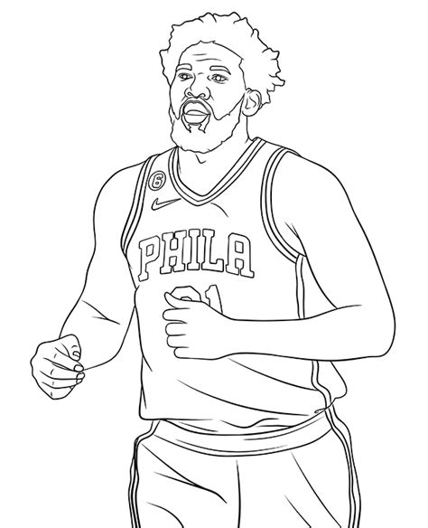 Joel Embiid coloring page basketball