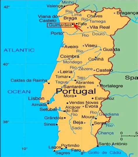 Map of Portugal for Tourists, Map showing Portugal Towns and holiday resorts. Sintra Portugal ...