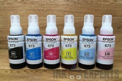 Epson Genuine Original No. 673 Ecotank Ink Bottle Set for L800 L805 L850 L1800 | eBay