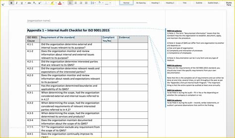 Free iso 9001 2015 audit checklist excel xls - cricketgera