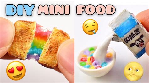 10 DIY MINIATURE FOR DOLLHOUSE | FOOD | Strawberrypuffcake - YouTube