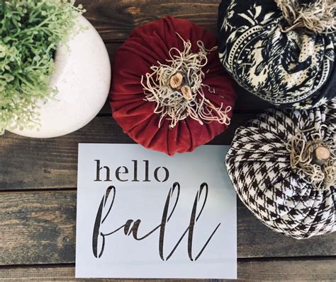 Reusable Hello Fall Stencil DIY Fall Sign Fall Stencil Fall | Etsy