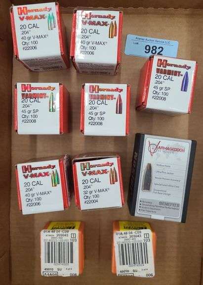 large lot of Hornady & other Reloading Bullets - Kramer Auction LLC