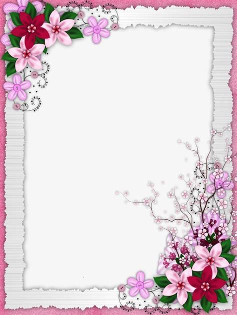 Floral Border Design PNG Images, Graphic Design, Flowers, Frame PNG Transparent Background ...