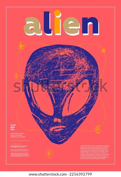 Space Alien Poster Design Vector Illustrations Stock Vector (Royalty ...