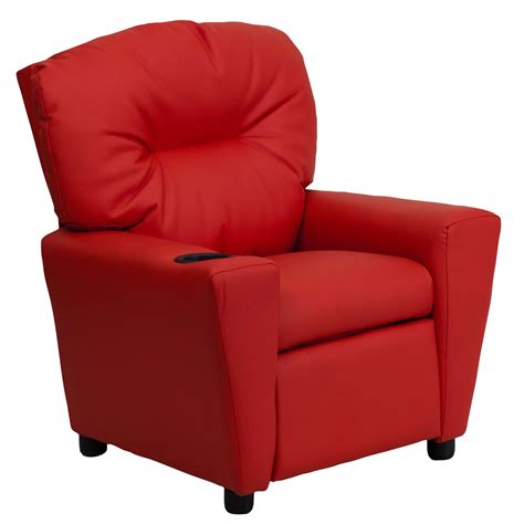 1000445 Red Kids Recliner with Cup Holder from Renegade | Coleman Furniture