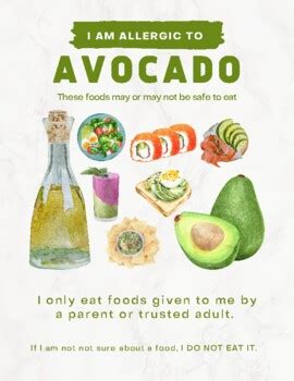 AVOCADO Allergy Poster for Kids (Digital Download) by Amanda Davis