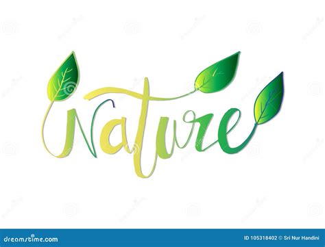 Nature lettering stock illustration. Illustration of modern - 105318402