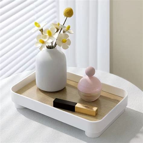 Square Wooden Desktop Storage Tray Perfume Aromatherapy Dressing Table Cosmetics Box Key Tray ...