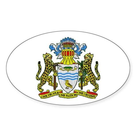 Guyana Coat of Arms Sticker (Oval) Guyana Coat of Arms Oval Sticker by Guyana Coat of Arms ...