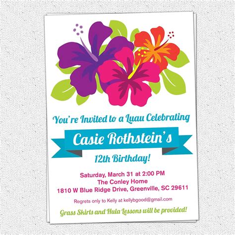 Hawaiian Invitations Templates Free