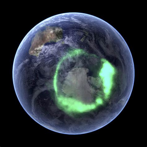 Aurora Over Antarctica, Satellite Image Photograph by Nasa - Pixels