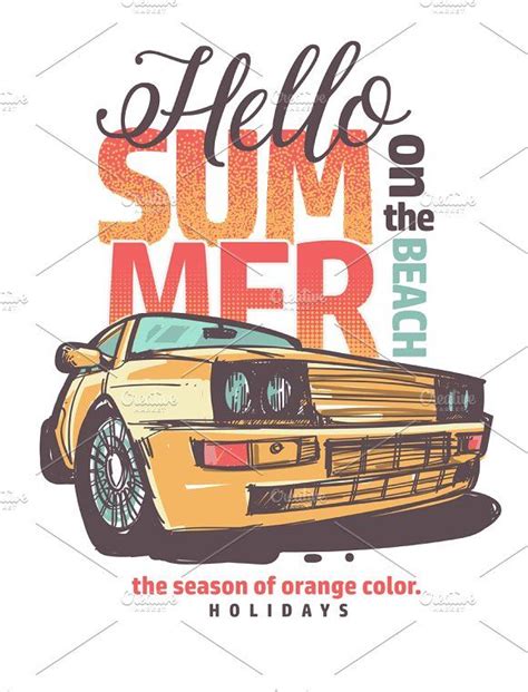 summer and car. | Car, Summer, Lettering