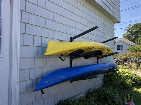 Outdoor Kayak Storage Rack | Wall Mount | Holds 4 Kayaks | Adjustable Organizer | Kayak storage ...