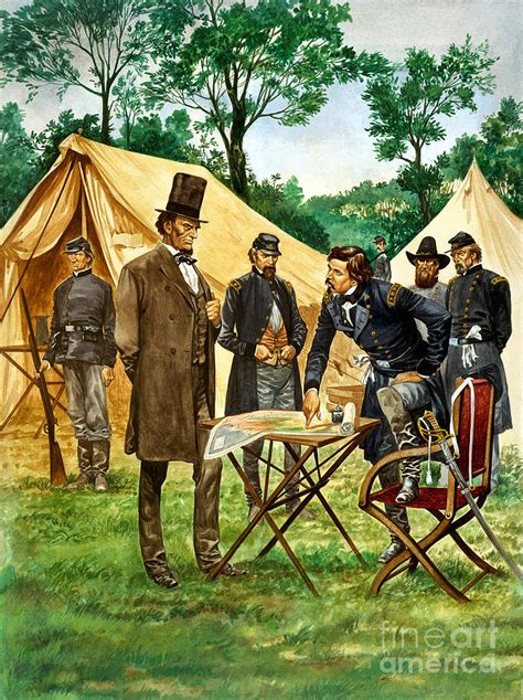 Abraham Lincoln Plans His Campaign During The American Civil War Painting by Peter Jackson