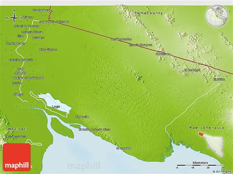 Physical 3D Map of San Luis Rio Colorado