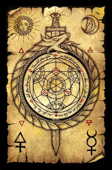 Alchemy Scroll (Ouroboros circle of transmutation) by tonelo on DeviantArt | Alchemy tattoo ...