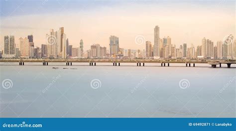 Panama City Skyline is Seen at Sunset in Panama, Central America ...