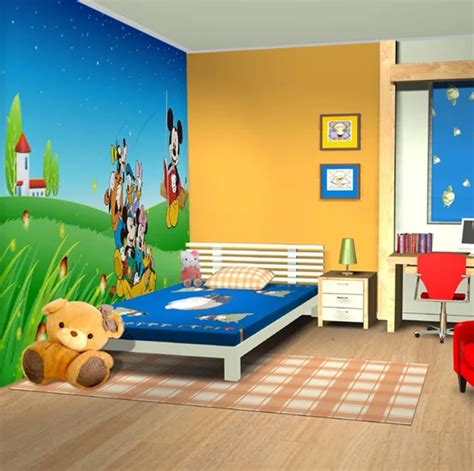 2013[Material factory large murals / children's room / bedroom background cartoon Mickey Mouse ...