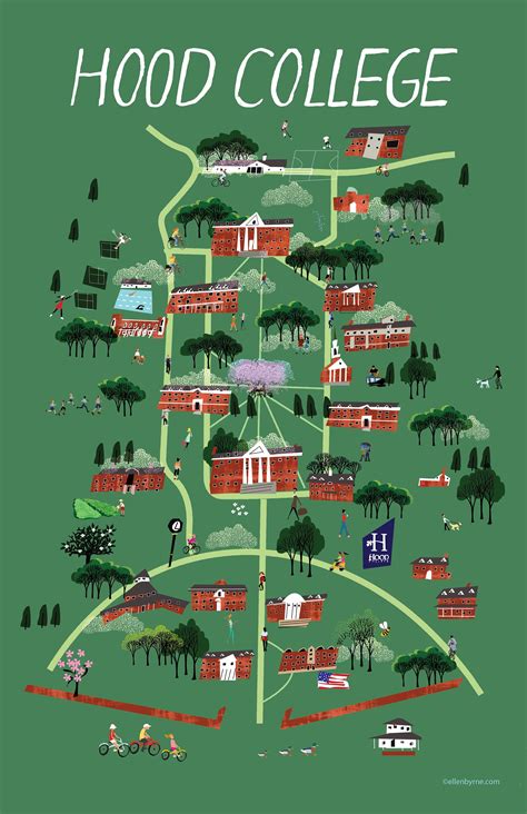 Hood College Illustrated Map - Etsy