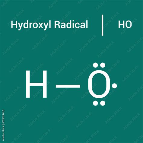 chemical structure of Hydroxyl radical (HO) Stock Vector | Adobe Stock