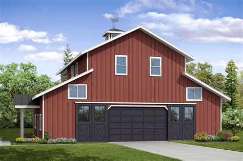 There is more than meets the eye in this classic barn style garage plan ...