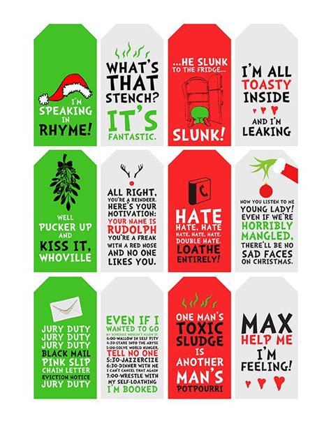 Free Printable Grinch Tags – Printable Template Calendar