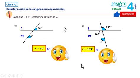 Caracterización de los ángulos correspondientes - YouTube