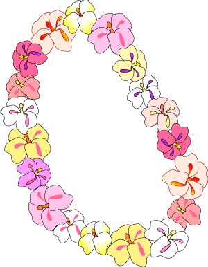 Tropical Flower Lei Clip Art