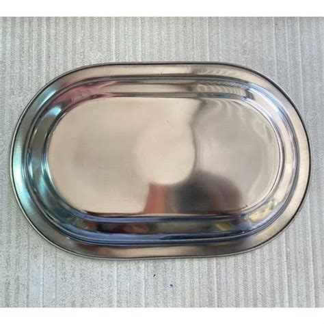 Oval Stainless Steel Serving Tray, For Home, Polished at Rs 800/piece ...