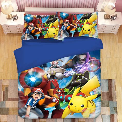 Pikachu Pokemon 3D Cartoon Print Duvet Cover Bedding Set - KawaiiMerch.com