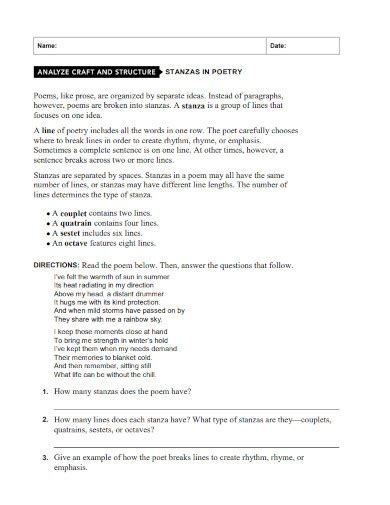 Stanza - 5+Examples, Format, How to Write, PDF