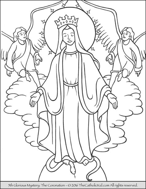 Glorious Mysteries Rosary Coloring Pages - The Catholic Kid