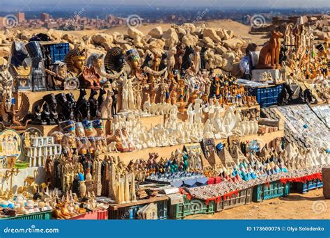 Various Traditional Egyptian Souvenirs for Sale in Street Market Stock ...