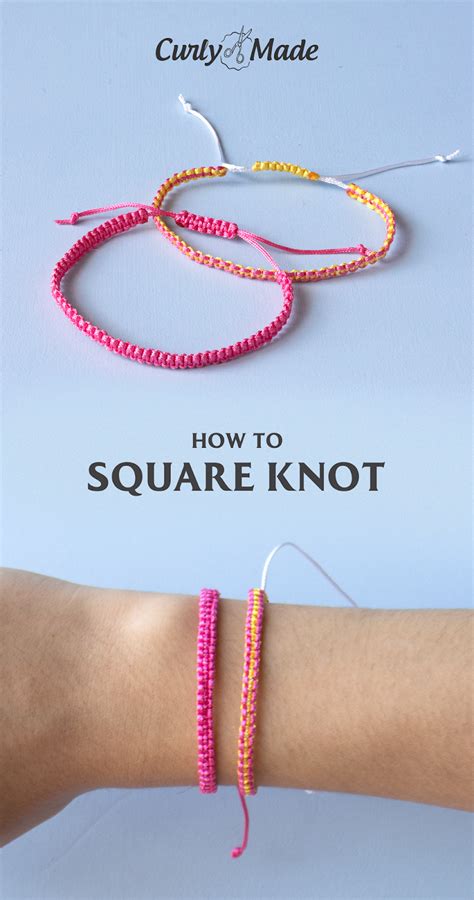 How to Make a Basic Square Knot Bracelet | Curly Made | Square knot bracelets, Ankle bracelets ...