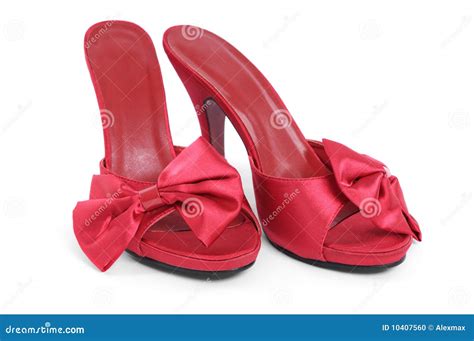 Red High Heel Slippers stock photo. Image of object, background - 10407560