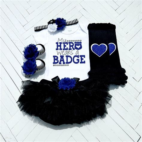 My Hero Wears a Badge Outfit Baby Police Outfit Thin Blue - Etsy