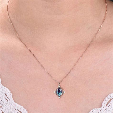 Nature Inspired Color-change Alexandrite Pendant Necklace 14K - Etsy