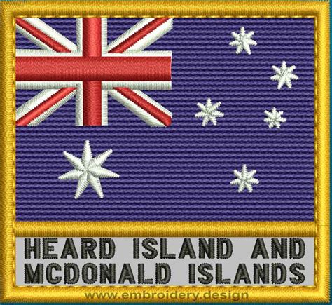 Design embroidery Flag of Heard Island and McDonald Islands with Text ...