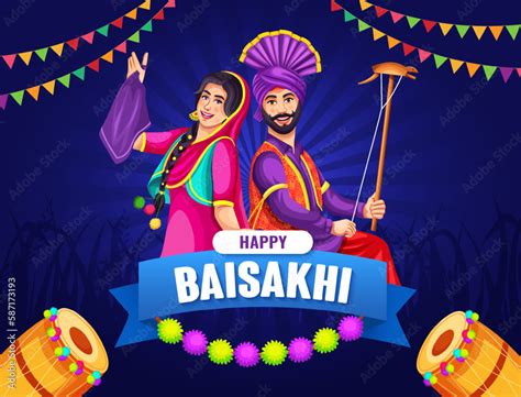 Illustration Of Happy Baisakhi Celebration, greeting card, invitation ...