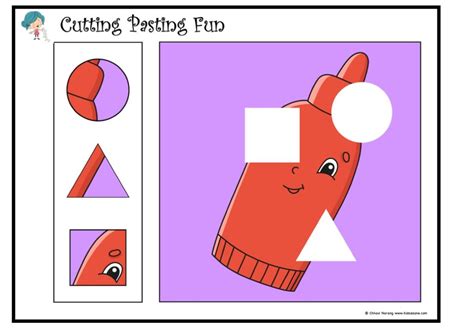 Shapes Cutting and Pasting worksheet 3 - KidzeZone - Worksheets Library