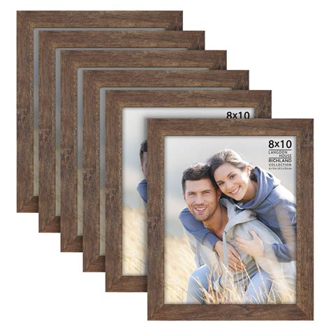 Langdon House 8x10 Rustic Brown Picture Frames, Farmhouse Style, 6 Pack ...