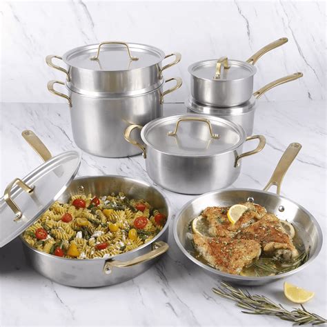 Martha Stewart Stainless-Steel 12-Piece Cookware Set - Walmart.com - Walmart.com