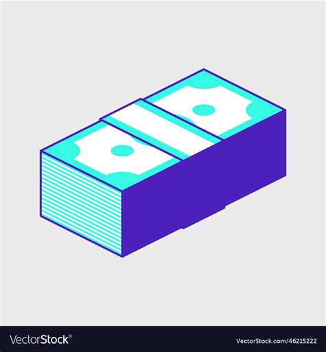 Stack of money isometric Royalty Free Vector Image