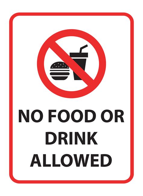 No Food or Drink Allowed Sign 10486730 Vector Art at Vecteezy