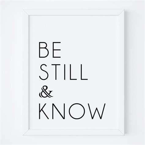 Be Still and Know Print Printable Bible Verse Art Bible